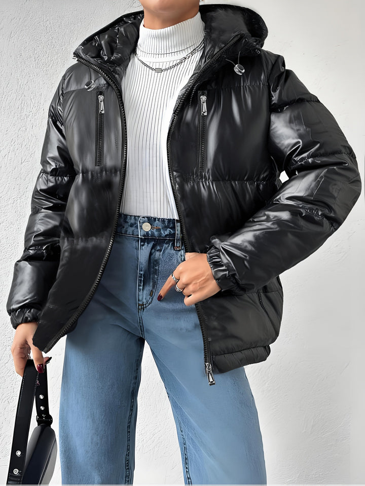 Damen Winter-Daunenjacke Mit Reißverschluss | Lässig