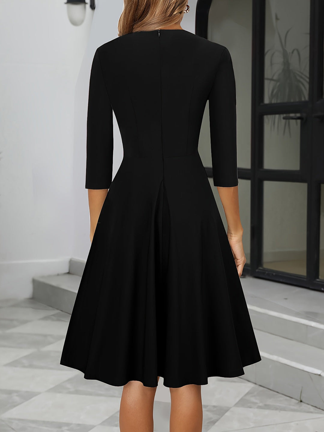 Langärmliges Cocktailkleid Für Damen | Midi