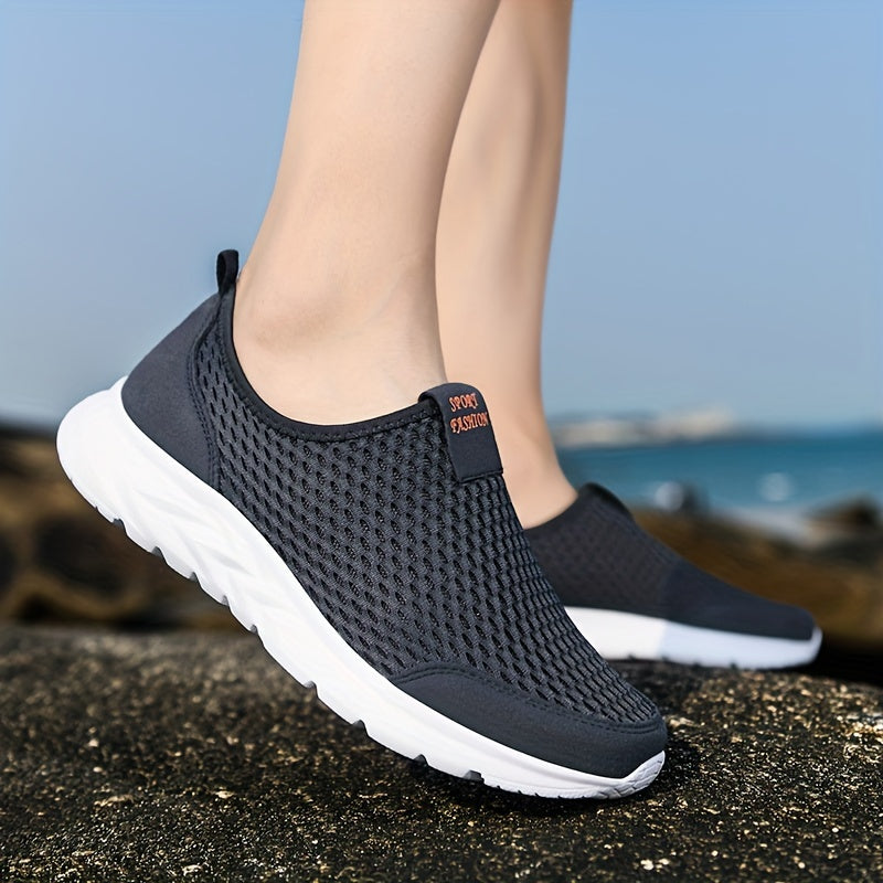 Herren Mesh-Slip-On-Sneaker mit Dicker Sohle