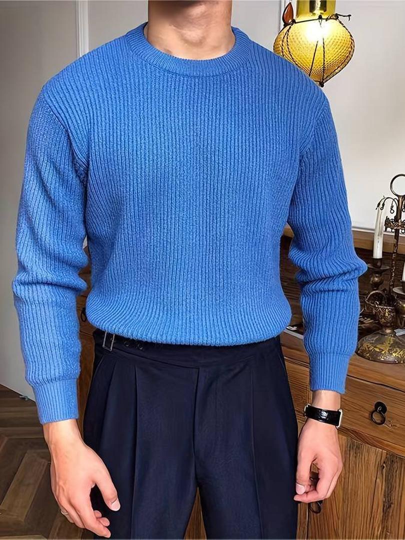 Stylischer Gerippter Pullover Für Herren | Winter