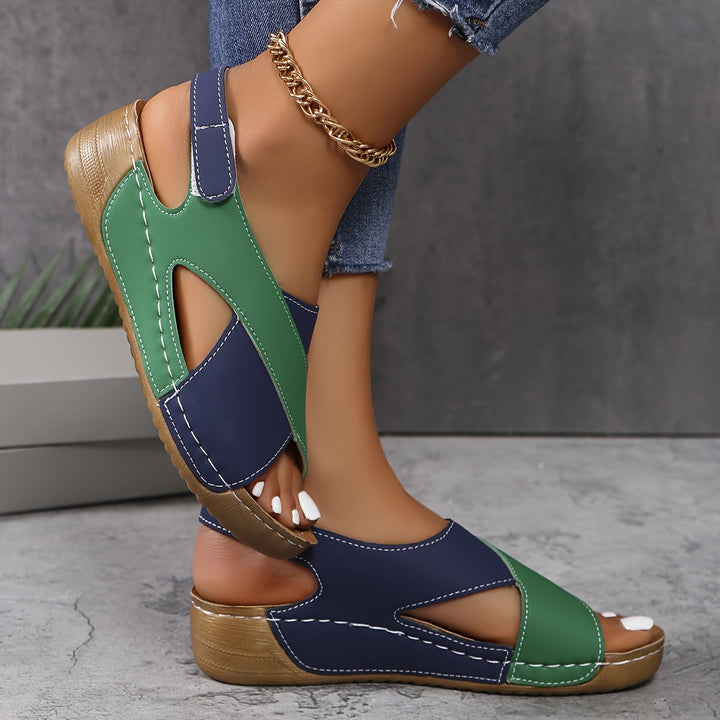 Damen Wedge-Sandalen mit Überkreuzten Riemen