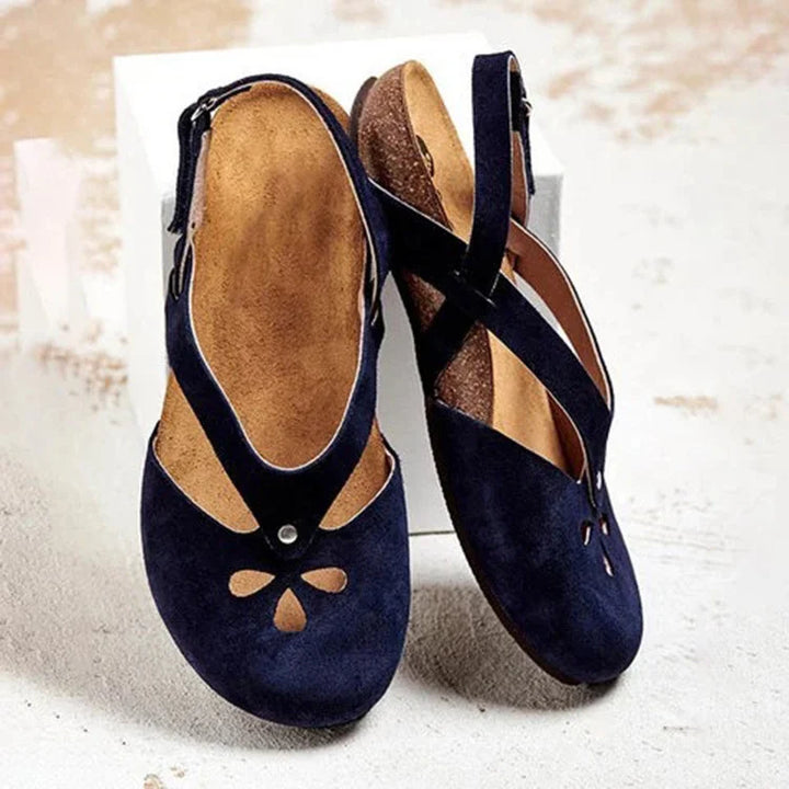 Damen Cross-Strap Wildleder Sandalen