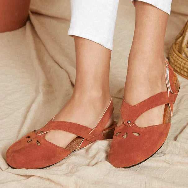 Damen Cross-Strap Wildleder Sandalen