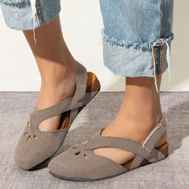 Damen Cross-Strap Wildleder Sandalen