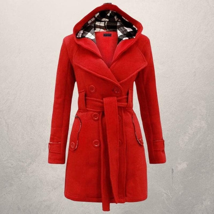 Damen Winter Zweireihiger Mantel | Mit Gürtel