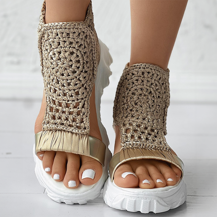 Damen Sandalen mit offener Zehenpartie und Chunky-Plateau-Sohle