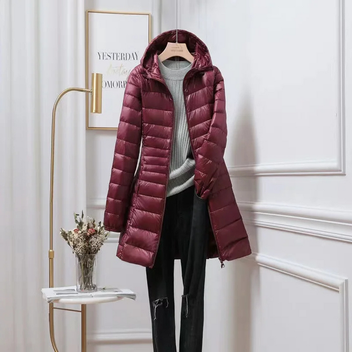 Damen Kapuzen Daunenjacke | Lang