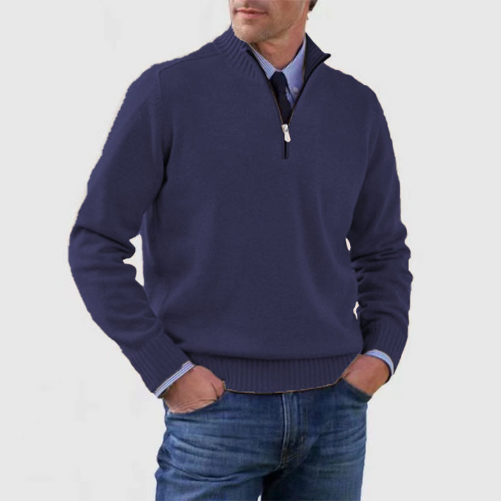 Herrenpullover Mit Halbem Reißverschluss | Langarm