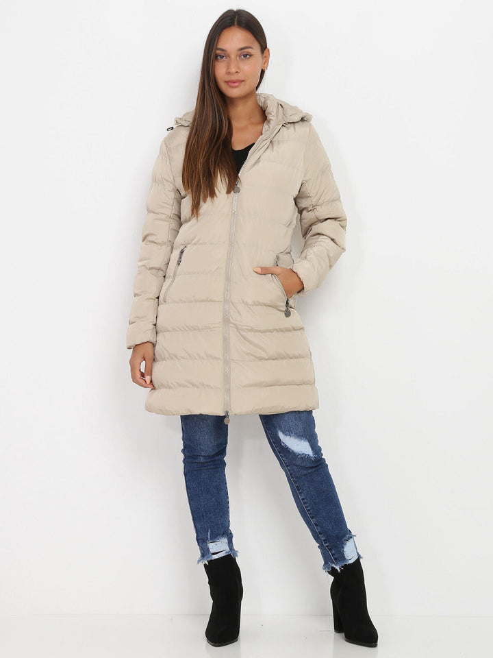 Damen Daunen Winterjacke Mit Kapuze | Reißverschluss