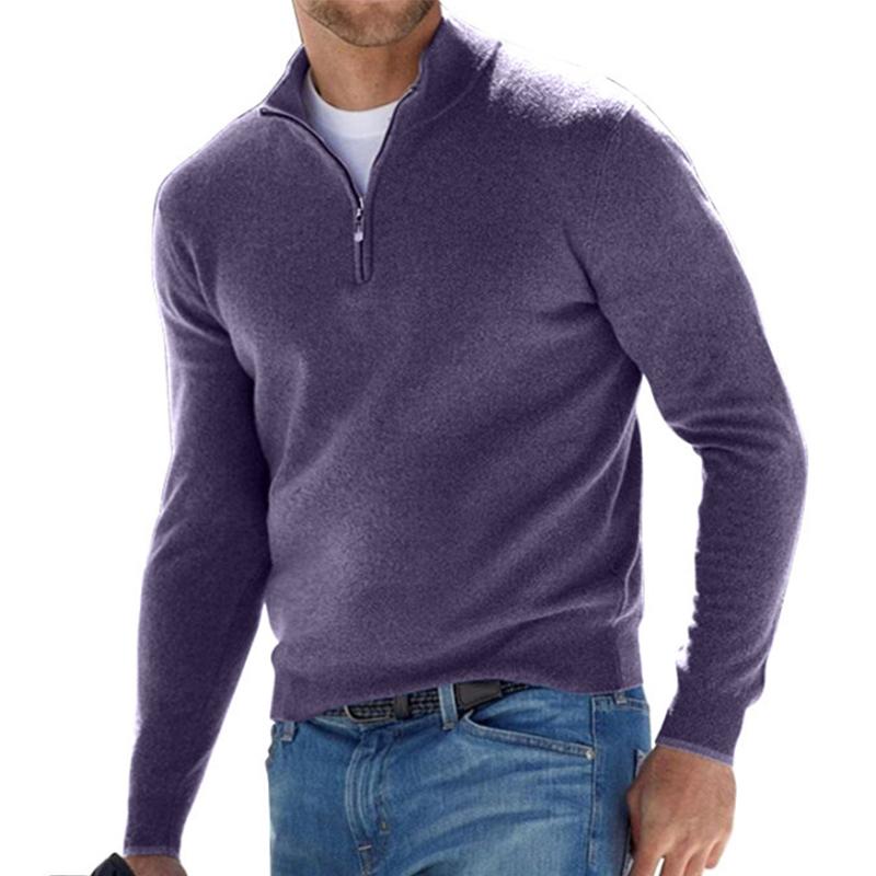 Lässiger Herrenpullover Mit Halbem Reißverschluss | Langarm
