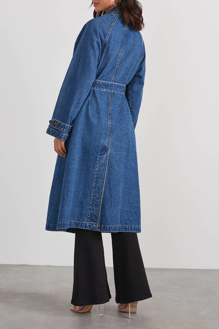 Jeans-Trenchcoat Für Damen | Lang