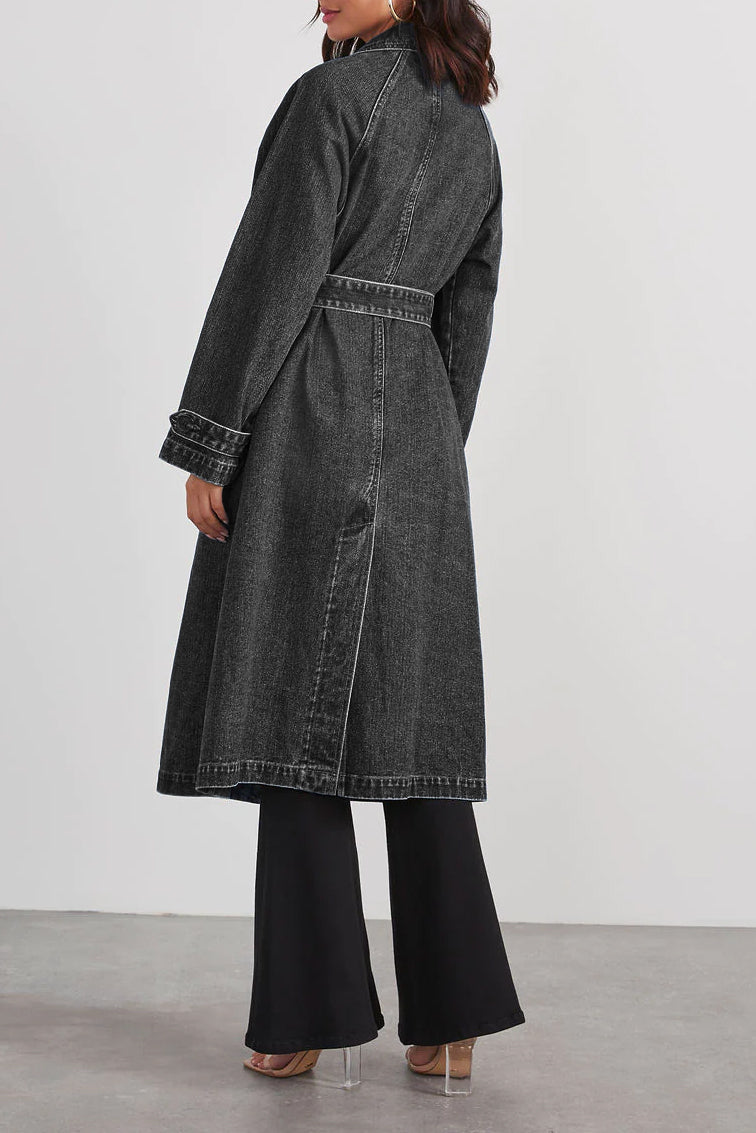Jeans-Trenchcoat Für Damen | Lang