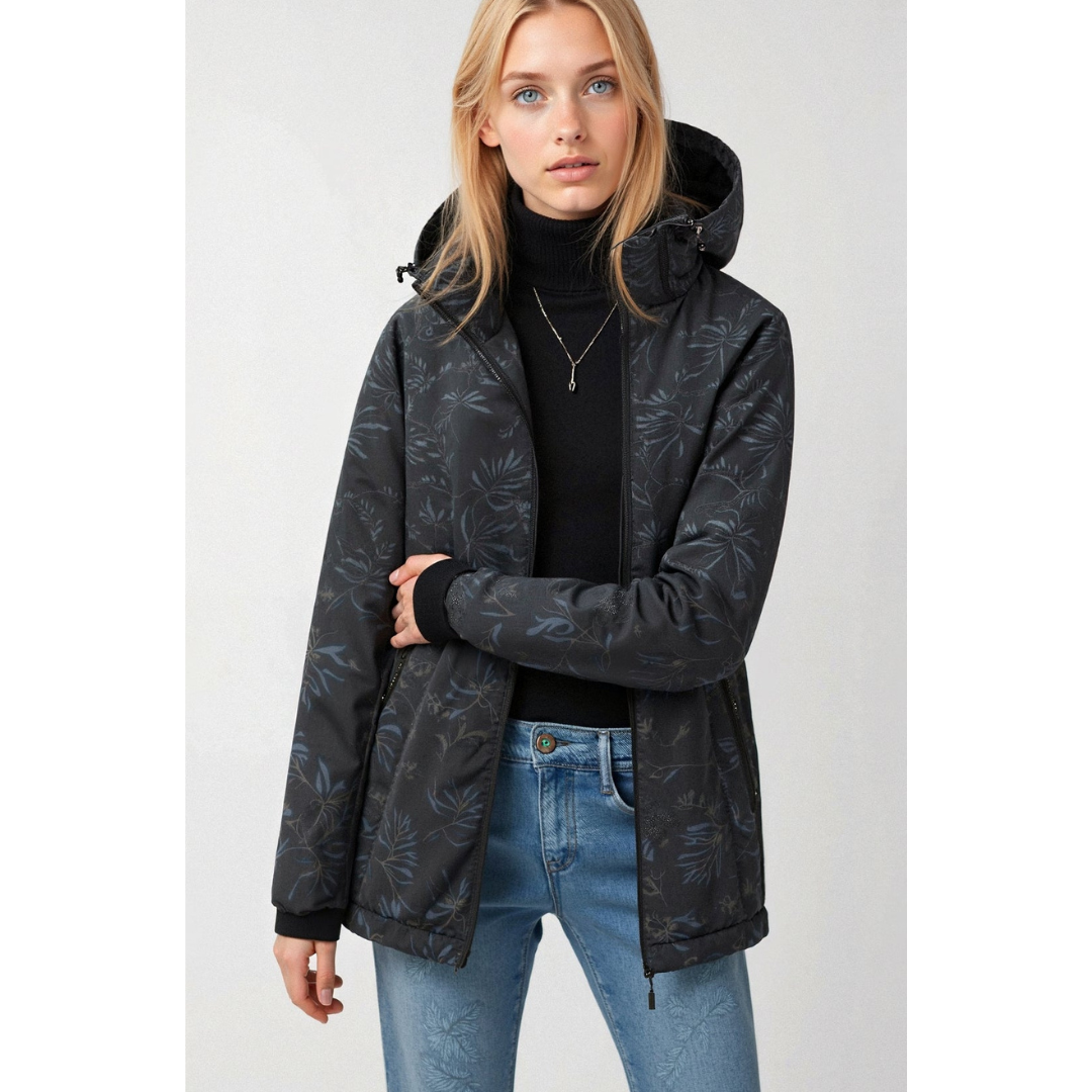 Damen Kapuzen-Regenjacke | Mit Reißverschluss