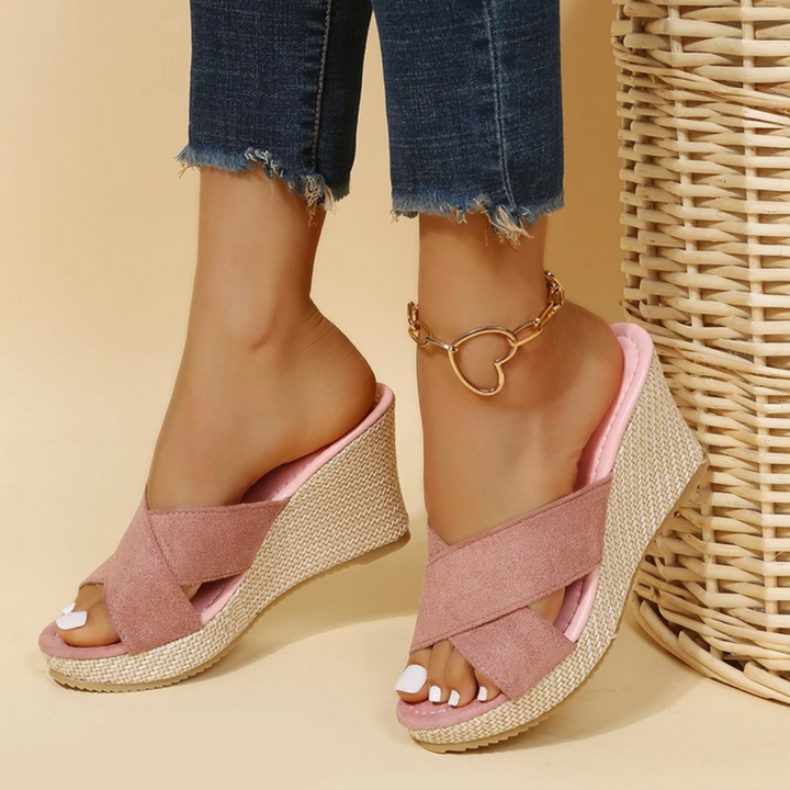 Damen Sandalen mit offener Spitze und Plateausohle
