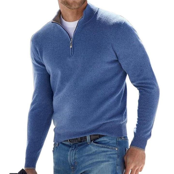 Lässiger Herrenpullover Mit Halbem Reißverschluss | Langarm
