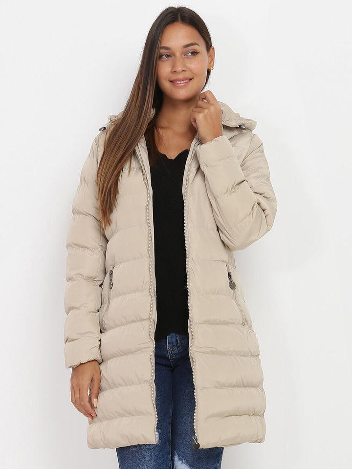 Damen Daunen Winterjacke Mit Kapuze | Reißverschluss