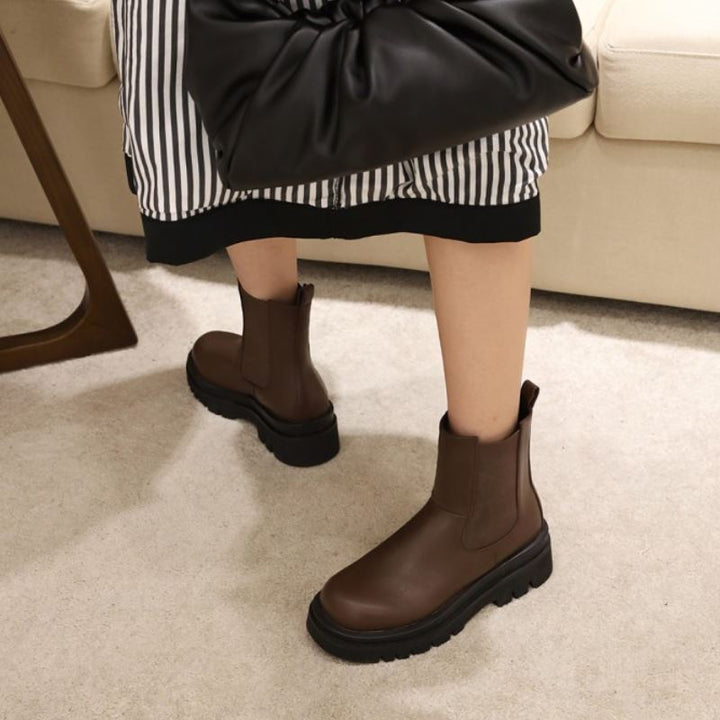Damen Plateaustiefel aus Veganleder