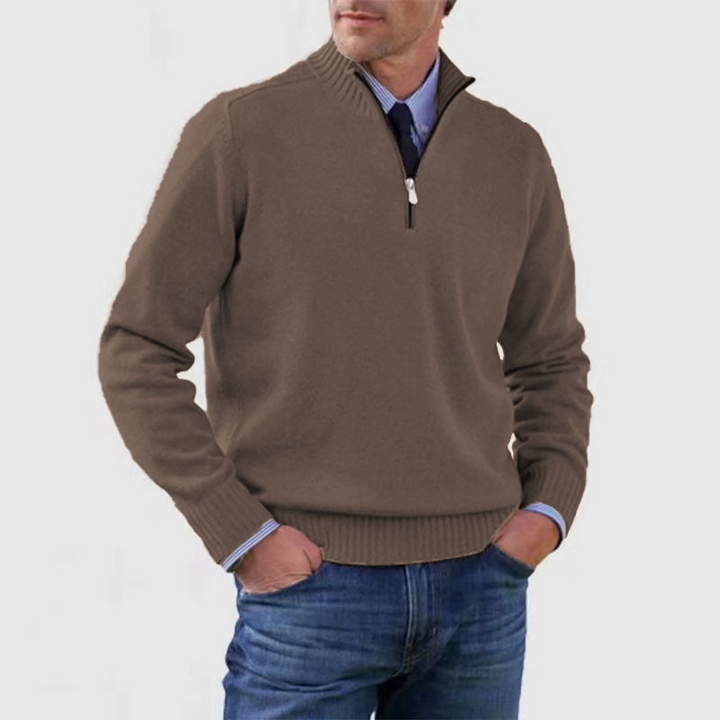 Herrenpullover Mit Halbem Reißverschluss | Langarm