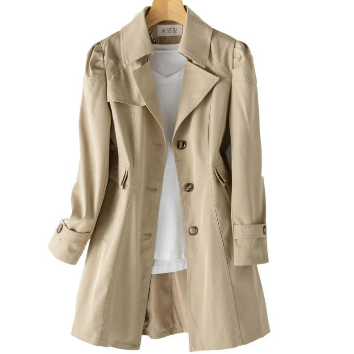 Damen Stilvoller Winter Trenchcoat | Mit Kapuze