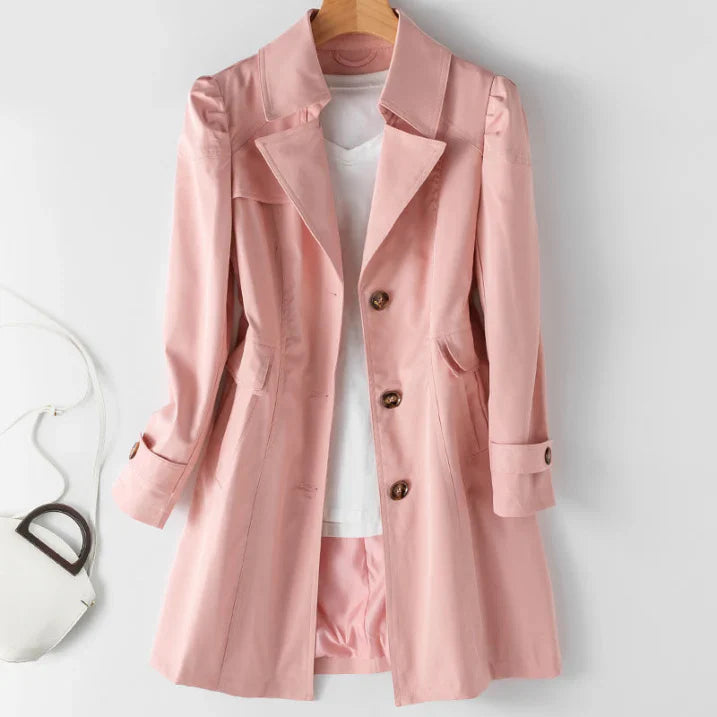 Damen Stilvoller Winter Trenchcoat | Mit Kapuze