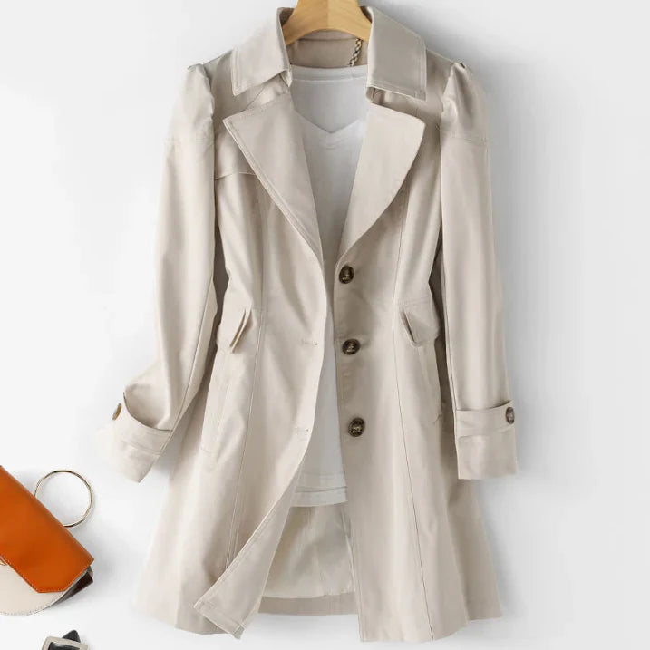 Damen Stilvoller Winter Trenchcoat | Mit Kapuze