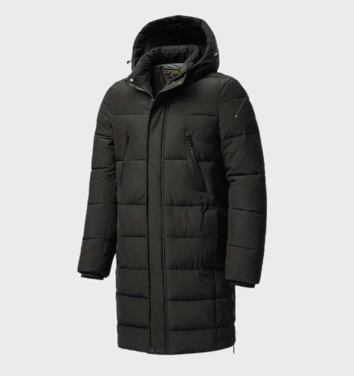 Langer Herren Daunenmantel Mit Kapuze | Winter