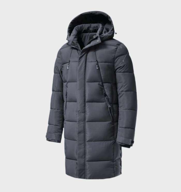 Langer Herren Daunenmantel Mit Kapuze | Winter