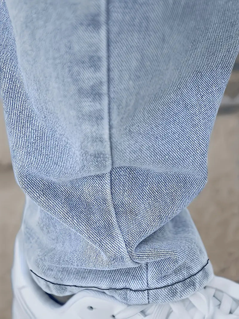 Freizeit Leicht Gewaschene Herrenjeans | Gerades Bein