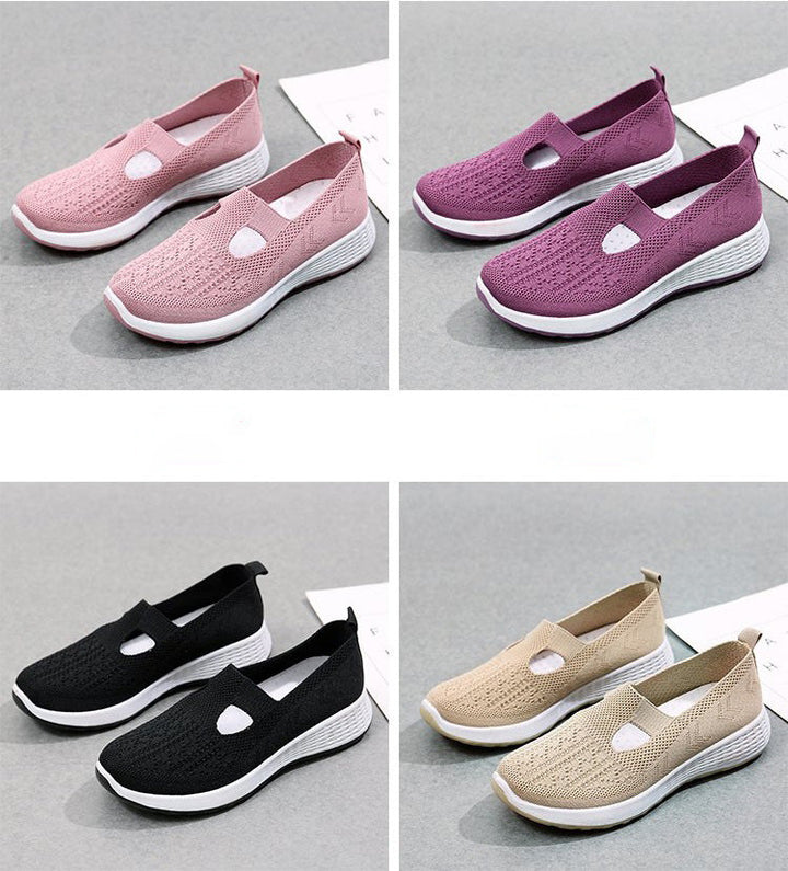 Slip-On-Mesh-Schuhe mit Cutout-Vorderblatt für Damen