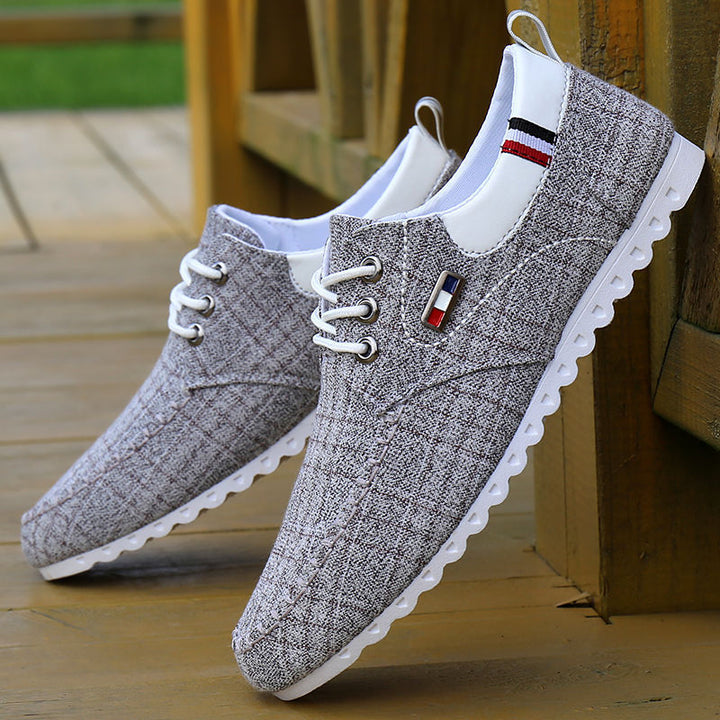 Herren Schnür-Canvas-Schuhe mit Texturiertem Rand