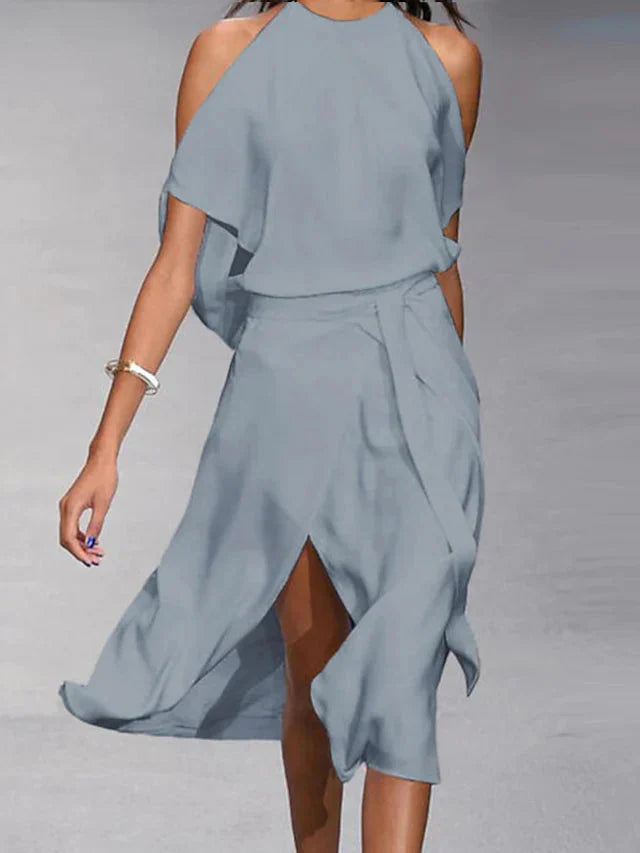 Damen Midikleid mit Neckholder-Ausschnitt