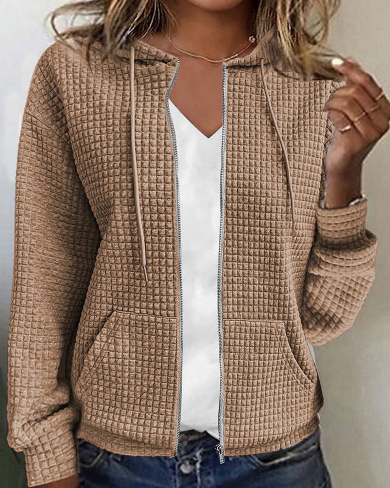 Stylischer Damen Hoodie Mit Langem Ärmel | Mit Reißverschluss
