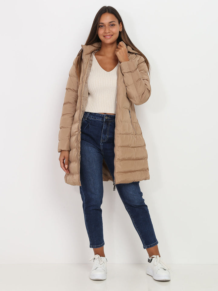 Damen Daunen Winterjacke Mit Kapuze | Reißverschluss