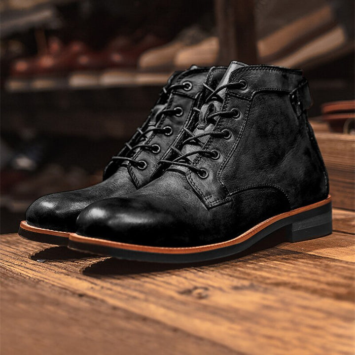 Herren Alle Jahreszeiten Veganem Leder Stiefel mit Schnürung