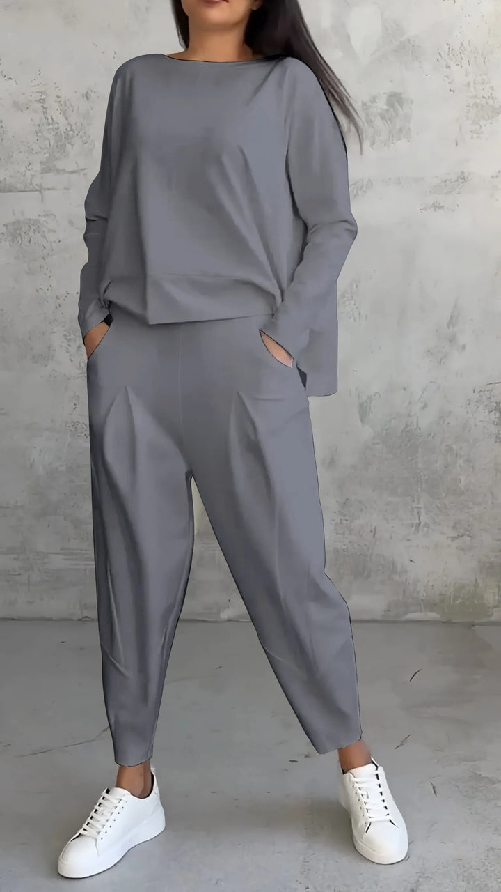 Loungewear-Set Aus T-Shirt Und Hose Für Damen | Langarm