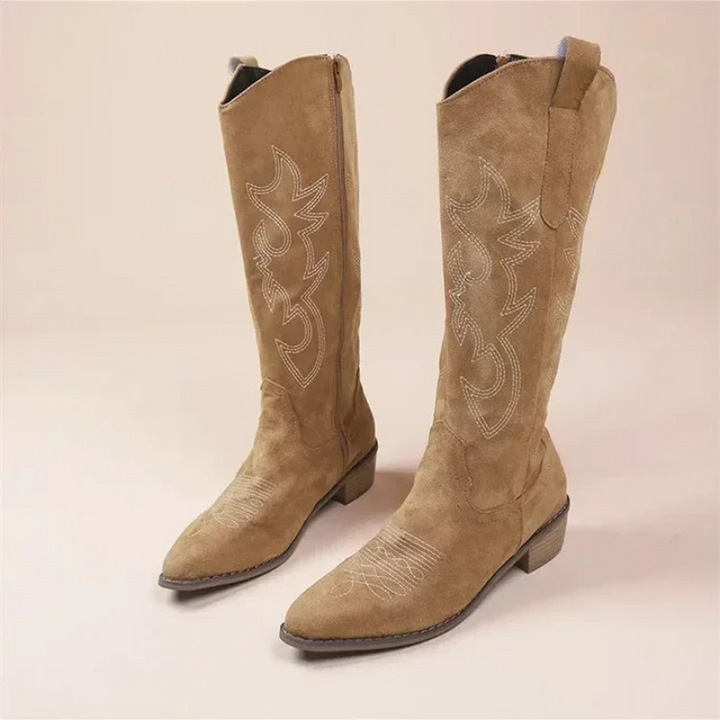 Stilvolle Hohe Cowboy-Stiefel Für Damen | Winter