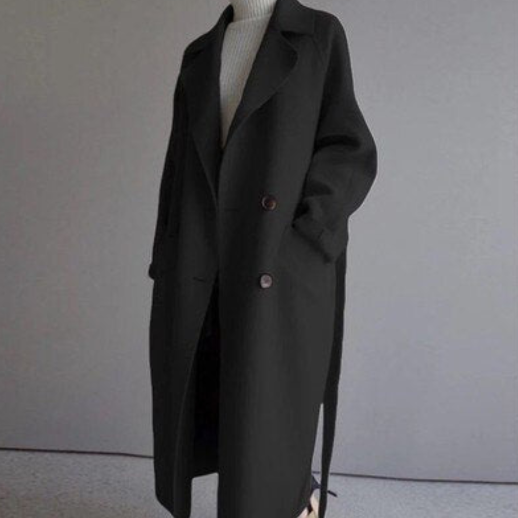 Damen Langer Trenchcoat | Taillengürtel
