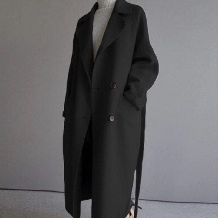 Damen Langer Trenchcoat | Taillengürtel