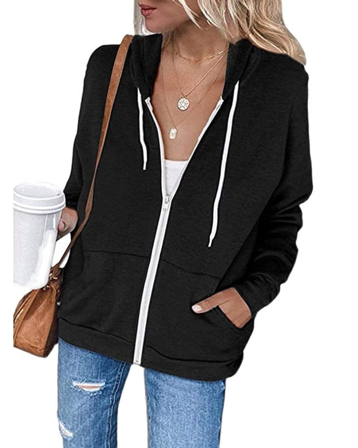 Damen Kapuzen Strickjacke | Mit Reißverschluss
