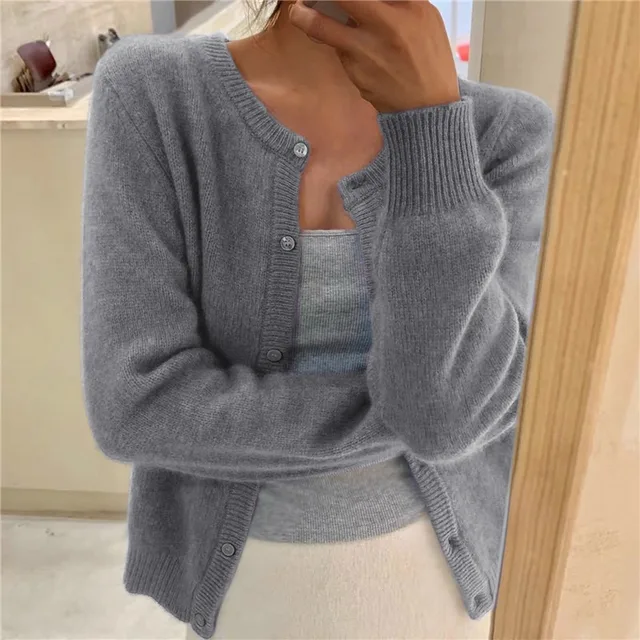 Gestrickte Strickjacke Für Damen | Langarm