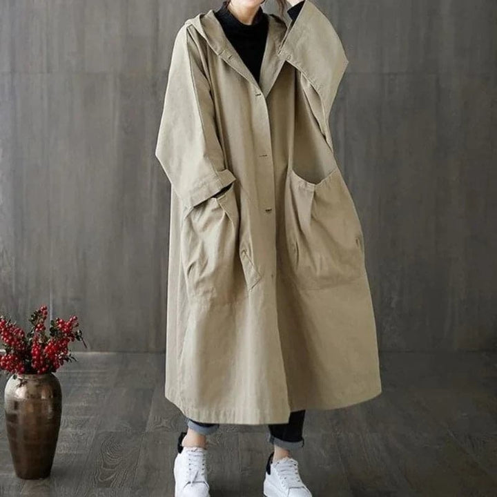 Damen Oversize Trenchcoat | Mit Taschen