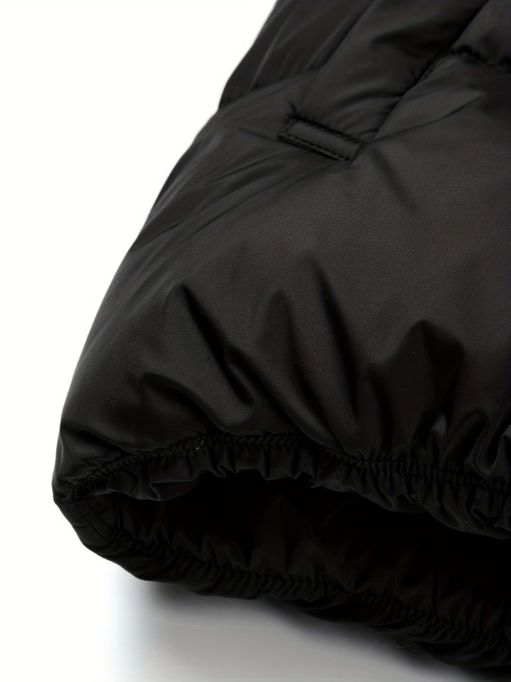 Herren Lässige Daunenjacke Mit Kapuze | Durchgehender Reißverschluss