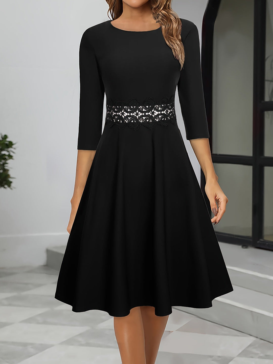 Langärmliges Cocktailkleid Für Damen | Midi