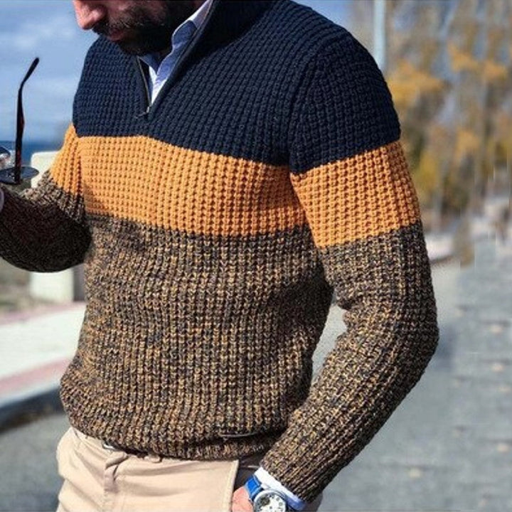 Lässiger Herren-Strickpullover Mit Halbem Reißverschluss | Winter