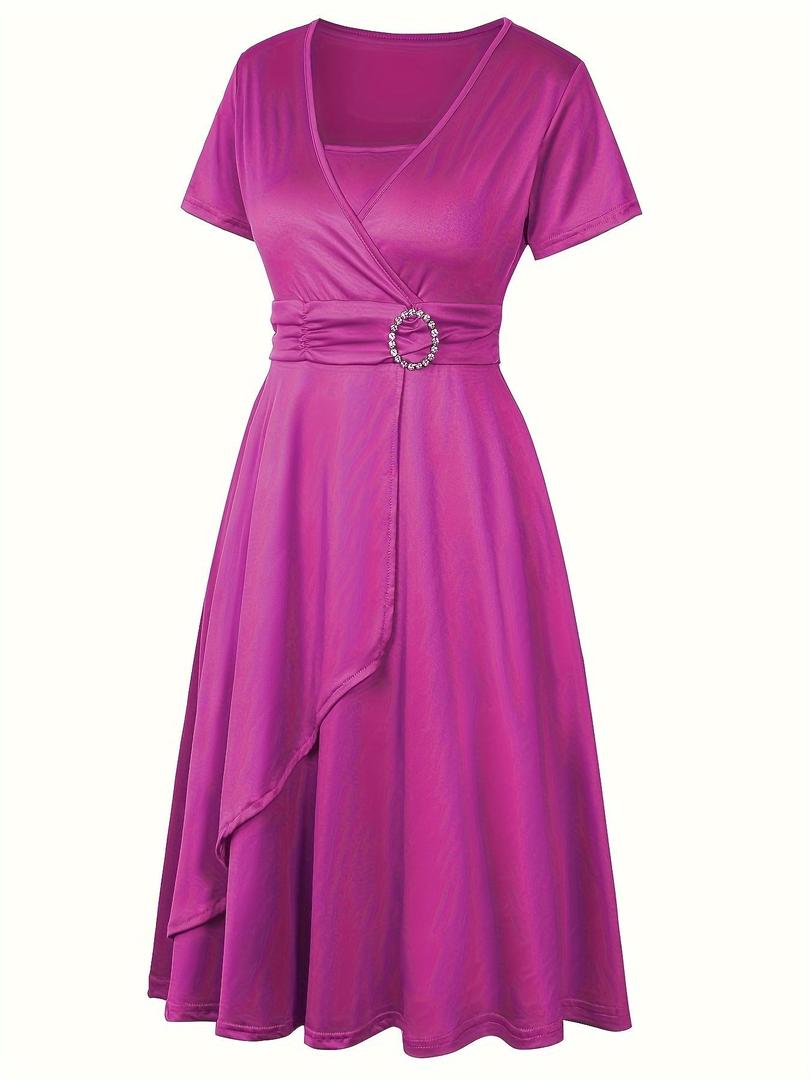 Stilvolles Abendkleid Mit V-Ausschnitt Für Damen | Midi