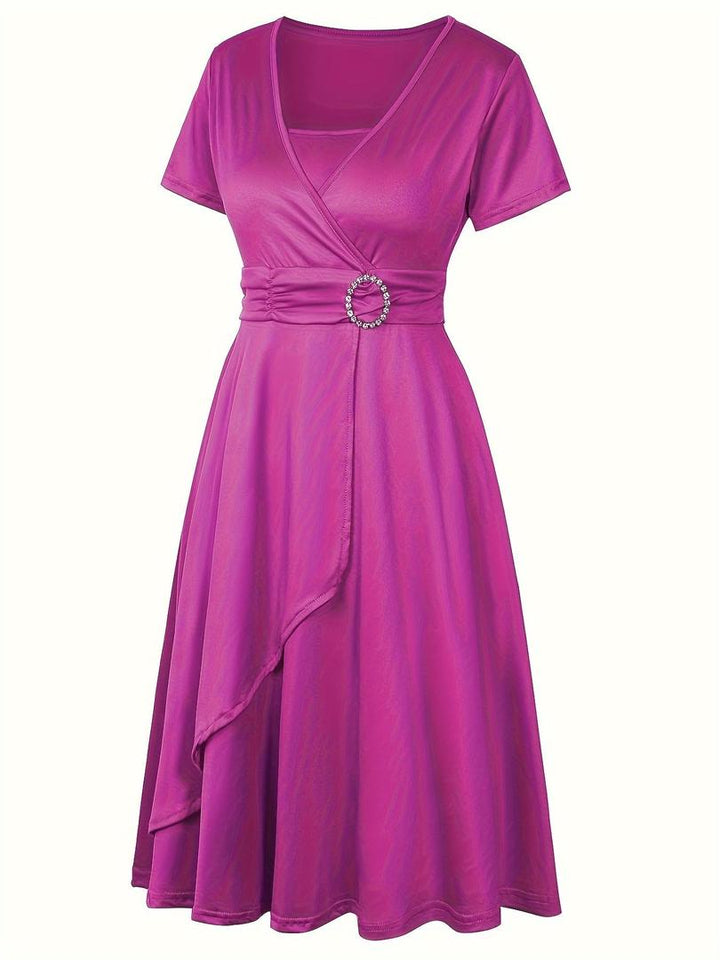 Stilvolles Abendkleid Mit V-Ausschnitt Für Damen | Midi