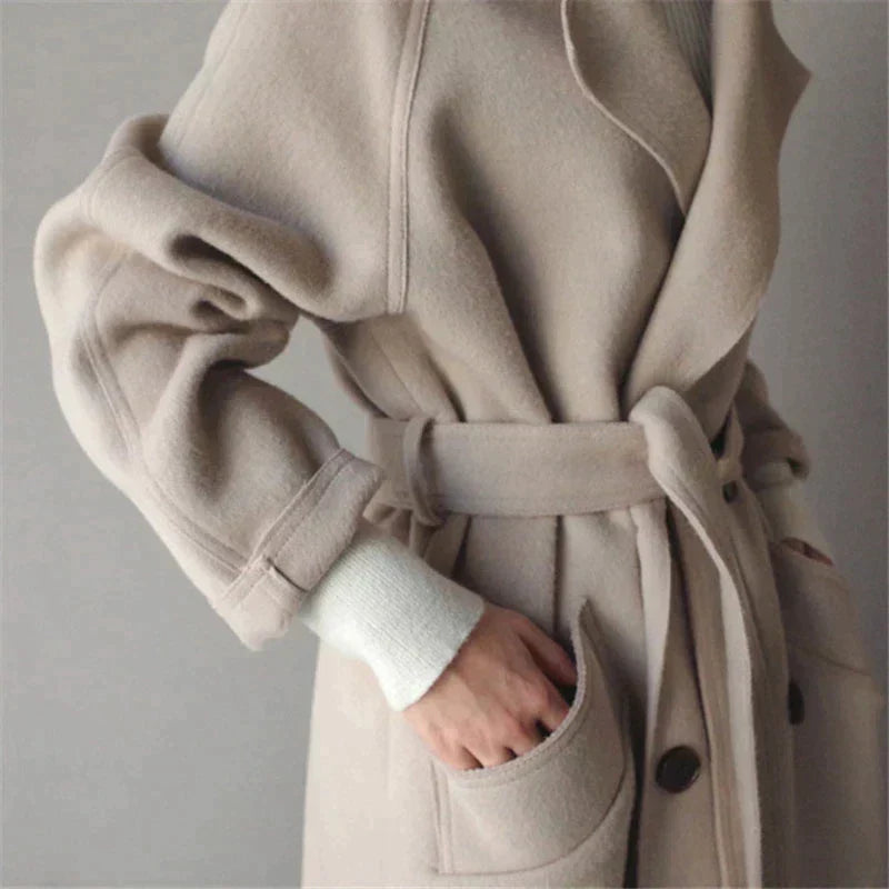 Langer Mantel Für Damen | Mit Gürtel