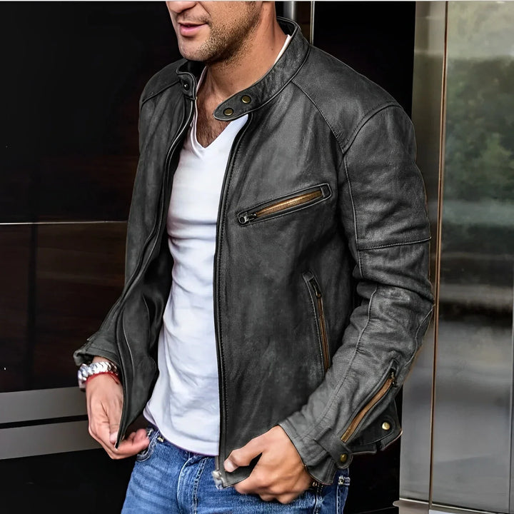 Herren Lederjacke Mit Reißverschluss | Stilvoll