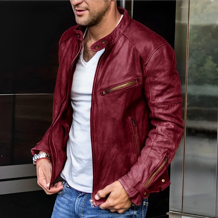 Herren Lederjacke Mit Reißverschluss | Stilvoll
