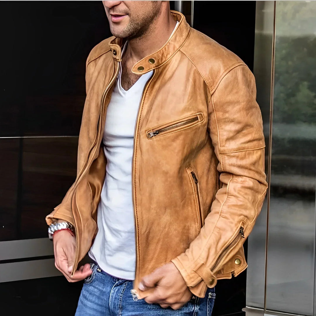 Herren Lederjacke Mit Reißverschluss | Stilvoll